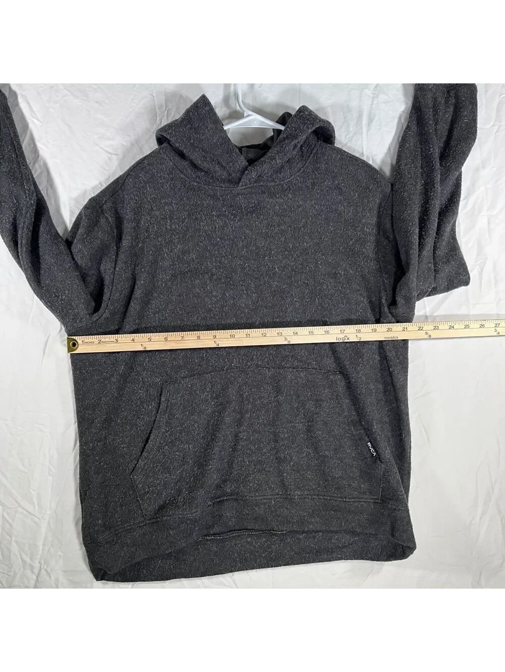 RVCA Sleepwear Men's Pullover Hoodie Size L Charcoal Gray Fleece Lounge